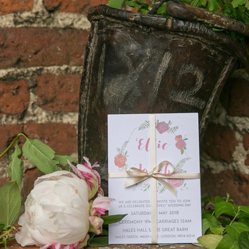 Geo Florals wedding invitation